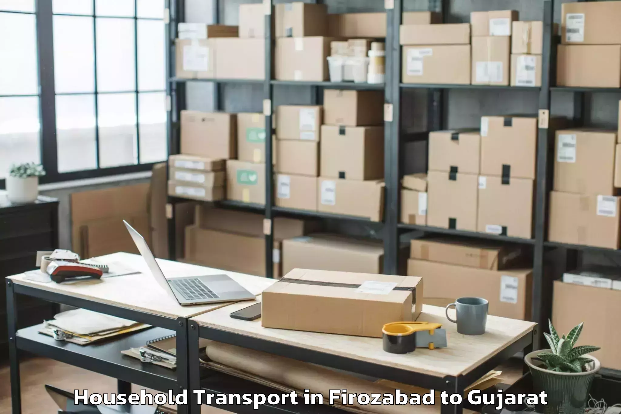 Reliable Firozabad to Kavant Household Transport